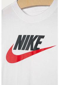 Nike Kids - T-shirt dziecięcy 122-170 cm. Kolor: biały. Materiał: bawełna, dzianina. Wzór: nadruk #3