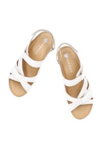 Białe Sandały Armodo Modne Obuwie Damskie. Zapięcie: rzepy. Kolor: biały. Materiał: skóra, materiał. Sezon: lato. Styl: klasyczny #5