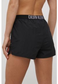 Calvin Klein szorty plażowe damskie kolor czarny. Kolor: czarny. Materiał: tkanina #3