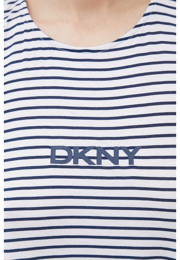 DKNY - Dkny koszula nocna damska kolor biały. Kolor: biały. Materiał: dzianina