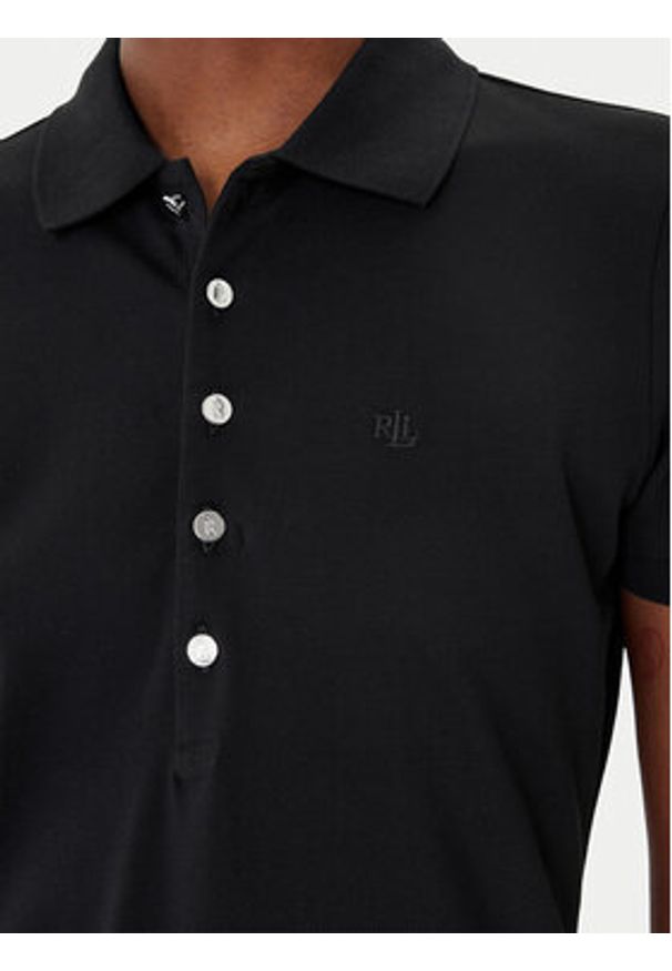 Lauren Ralph Lauren - LAUREN RALPH LAUREN Polo 200679219003 Czarny Regular Fit. Typ kołnierza: polo. Kolor: czarny. Materiał: bawełna