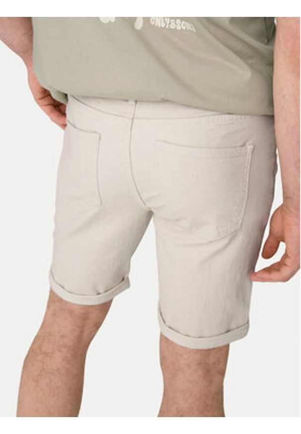 Only & Sons Szorty jeansowe Ply 22029296 Écru Regular Fit. Materiał: bawełna