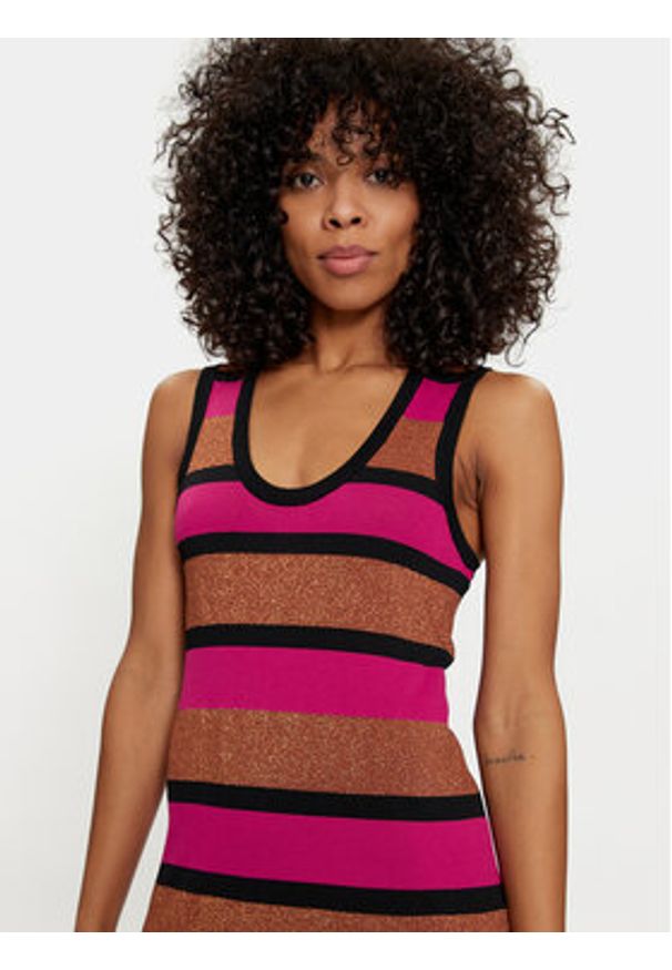 Lola Casademunt by Maite Sukienka dzianinowa MS2416012 2N2 Kolorowy Regular Fit. Materiał: wiskoza. Wzór: kolorowy
