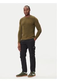 Aeronautica Militare Sweter 252MA1571UL00409 Zielony Slim Fit. Kolor: zielony. Materiał: bawełna #5
