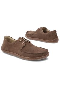 Brązowe Półbuty Armodo Welurowe Obuwie Damskie Barefoot. Okazja: na co dzień. Zapięcie: sznurówki. Kolor: brązowy. Materiał: welur. Szerokość cholewki: normalna. Styl: casual, klasyczny #5