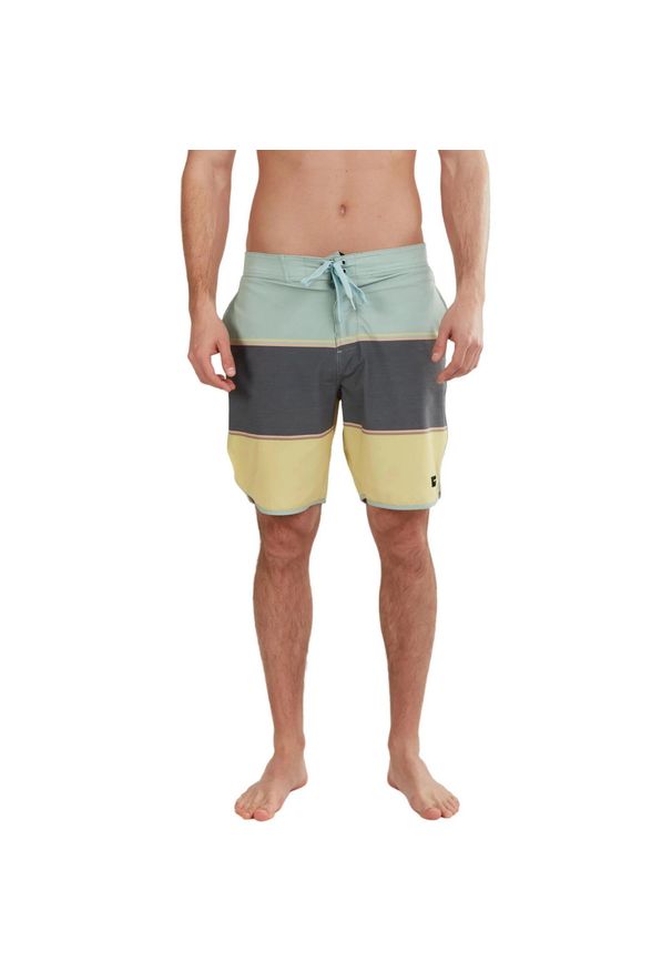 Spodenki plażowe męskie FUNDANGO Neal Boardshort. Okazja: na plażę. Kolor: zielony, wielokolorowy, żółty, szary. Materiał: bawełna, poliester