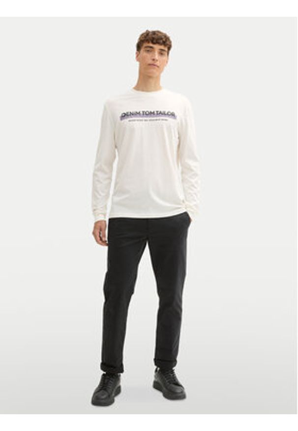 Tom Tailor Denim Longsleeve 1043888 Biały Regular Fit. Kolor: biały. Materiał: bawełna. Długość rękawa: długi rękaw