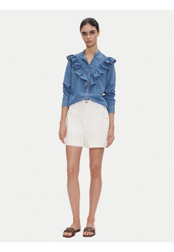 Pepe Jeans Koszula jeansowa Katia PL305092 Niebieski Regular Fit. Kolor: niebieski. Materiał: bawełna