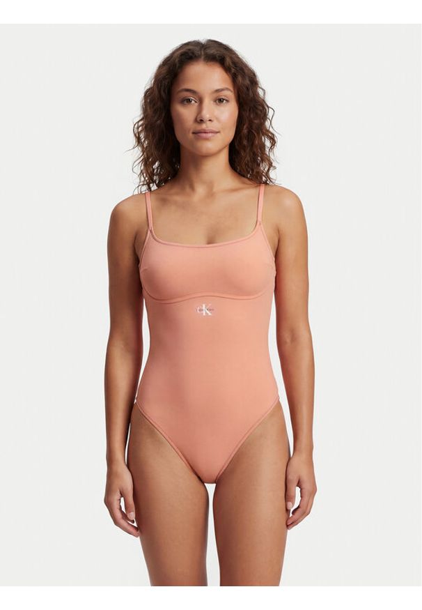 Calvin Klein Swimwear Strój kąpielowy LV00Q61217 Różowy. Kolor: różowy. Materiał: syntetyk