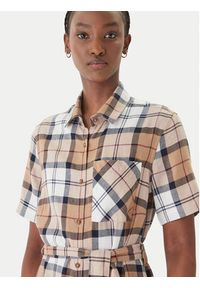 Barbour Sukienka koszulowa Fern LDR0988BR37 Beżowy Slim Fit. Kolor: beżowy. Materiał: len, lyocell. Typ sukienki: koszulowe #2
