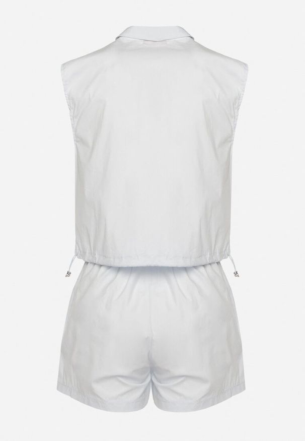 Born2be - Jasnoniebieski Komplet z Bawełny Góra na Guziki Szorty z Elastyczną Gumką w Pasie Nestamay. Kolor: niebieski. Materiał: bawełna