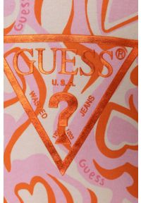Guess bluza bawełniana dziecięca kolor różowy wzorzysta. Kolor: pomarańczowy. Materiał: bawełna. Styl: klasyczny #3