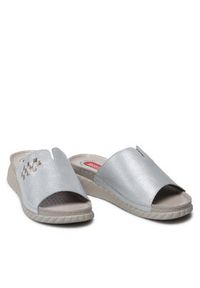 Go Soft Klapki EST-2299-02 Srebrny. Kolor: srebrny. Materiał: skóra #5