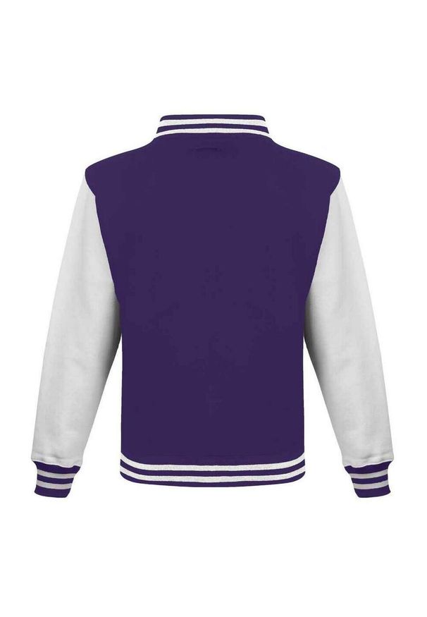 AWDIS - Kurtka Unisex Varsity Dla Dorosłych Z Polibawełny. Kolor: biały, wielokolorowy, fioletowy