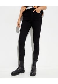 GOLDEN GOOSE - Czarne jeansy skinny. Stan: podwyższony. Kolor: czarny. Długość: długie. Wzór: aplikacja. Styl: klasyczny