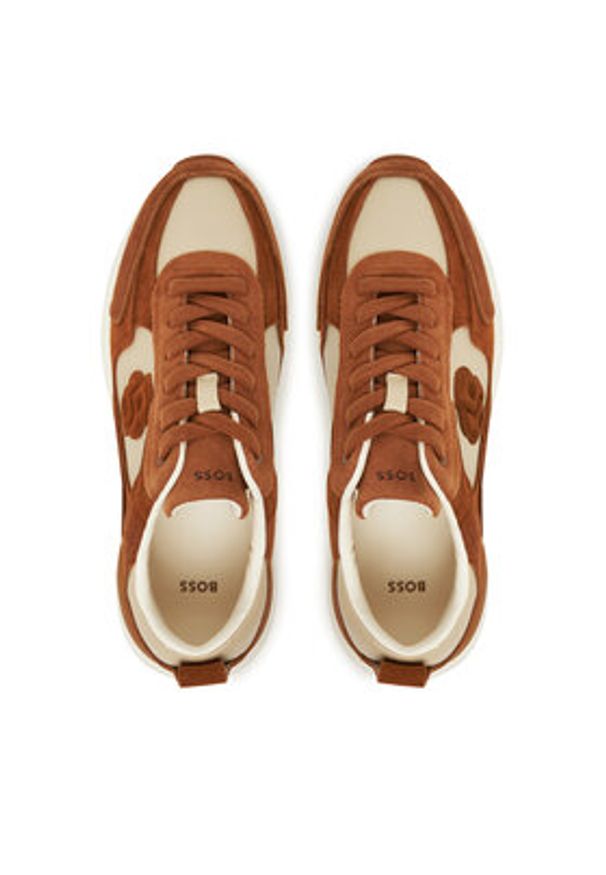 BOSS Sneakersy B Icon 50548288 Brązowy. Kolor: brązowy. Materiał: skóra, zamsz