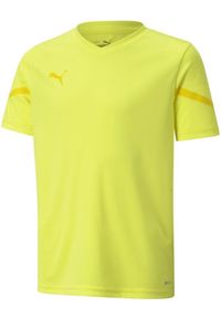 Koszulka dziecięca Puma Teamflash Fluo Geel 128 - Sportowa i oddychająca. Kolor: żółty. Materiał: poliester, jersey. Sport: piłka nożna