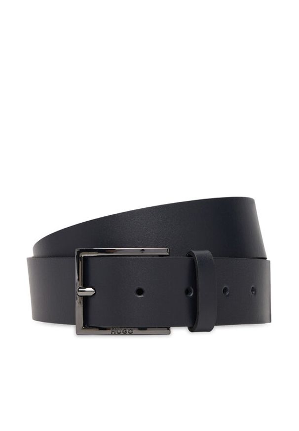 Hugo - HUGO Pasek Męski 50496596 Granatowy. Kolor: niebieski. Materiał: skóra