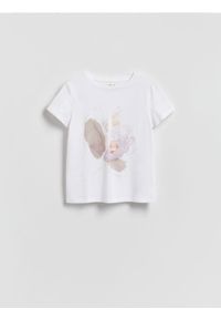 Reserved - T-shirt z nadrukiem - biały. Kolor: biały. Materiał: bawełna. Wzór: nadruk #1
