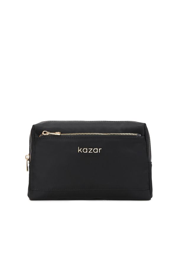 Kazar - Czarna kosmetyczka damska. Kolor: czarny. Materiał: tkanina