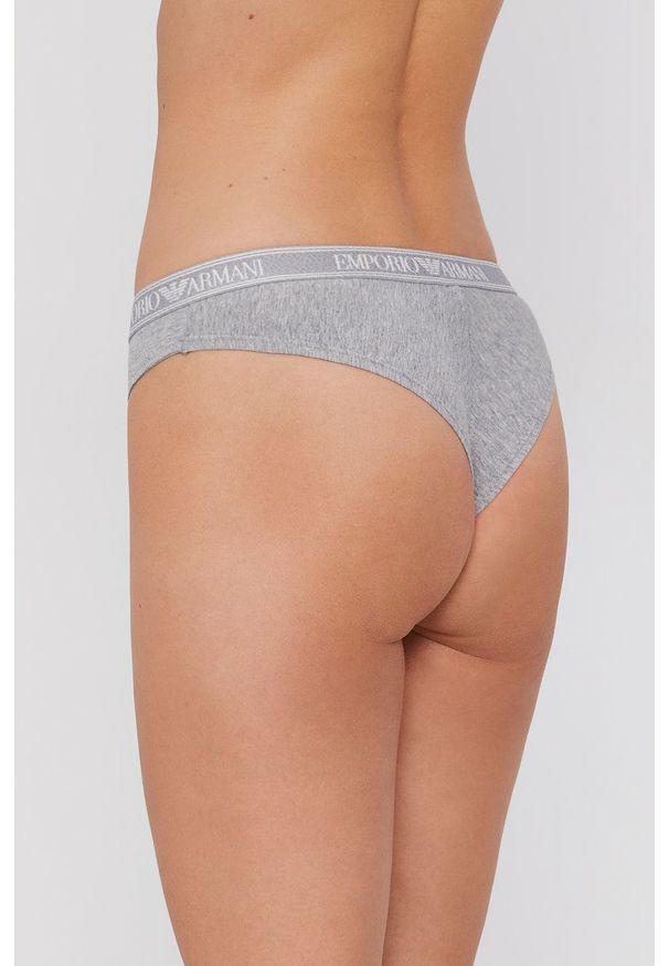 Emporio Armani Underwear Brazyliany kolor szary. Kolor: szary. Materiał: materiał, dzianina. Wzór: gładki