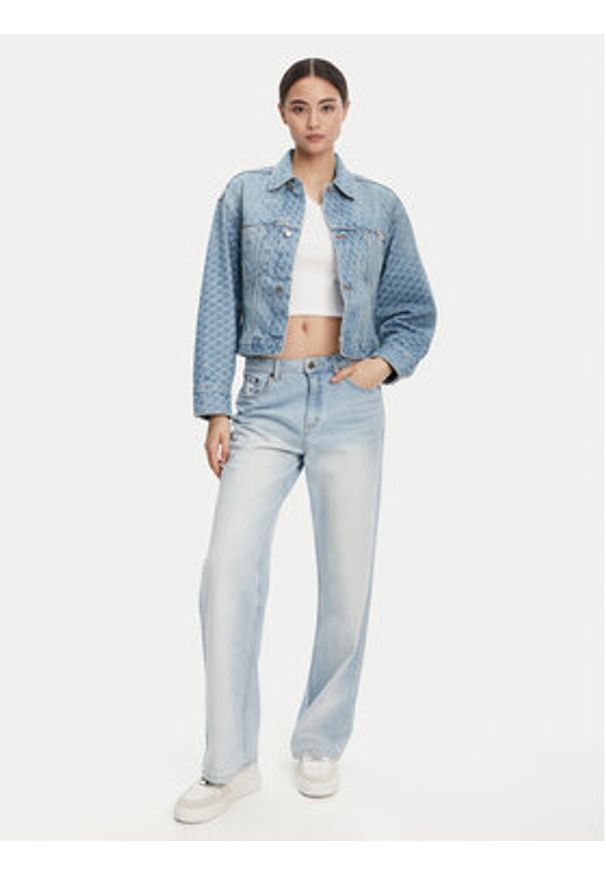 Calvin Klein Jeans Kurtka jeansowa LV047C782G Niebieski Oversize. Kolor: niebieski. Materiał: bawełna