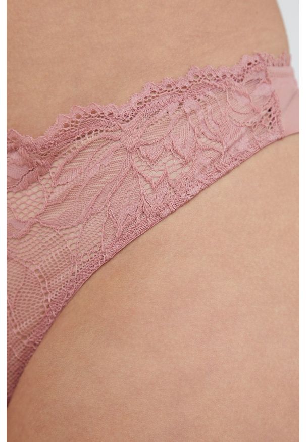 Calvin Klein Underwear stringi kolor różowy transparentne. Kolor: różowy