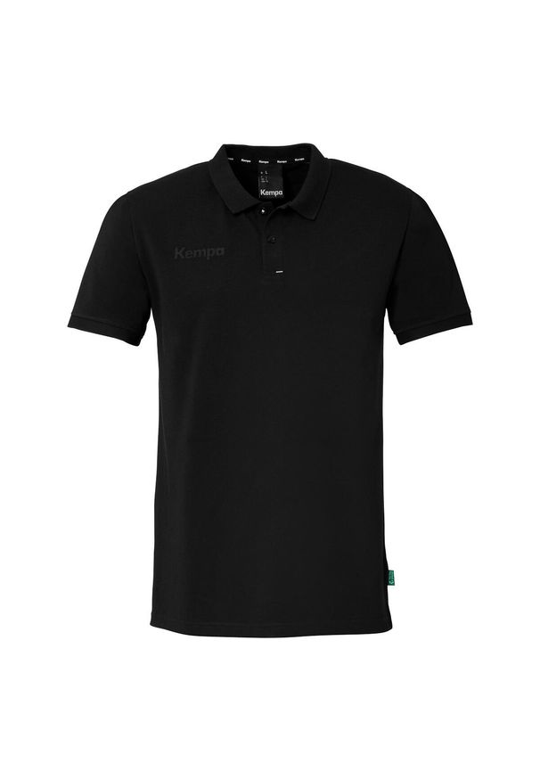KEMPA - Koszulka polo dla dzieci Kempa Prime. Typ kołnierza: polo. Kolor: czarny, wielokolorowy, biały. Wzór: napisy, haft. Styl: sportowy