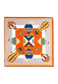 Wittchen - Damska apaszka jedwabna we wzory. Okazja: na spotkanie biznesowe. Kolor: biały, wielokolorowy, pomarańczowy. Materiał: jedwab. Wzór: gładki. Sezon: lato. Styl: elegancki, biznesowy #1