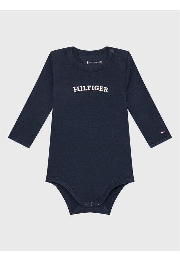 TOMMY HILFIGER - Tommy Hilfiger Body dziecięce Monotype KN0KN01675 Granatowy Regular Fit. Kolor: niebieski. Materiał: bawełna