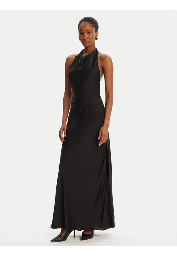 BARDOT Sukienka wieczorowa Similina Halter Maxi 59919DB Czarny Regular Fit. Typ kołnierza: dekolt halter. Kolor: czarny. Materiał: syntetyk. Styl: wizytowy. Długość: maxi