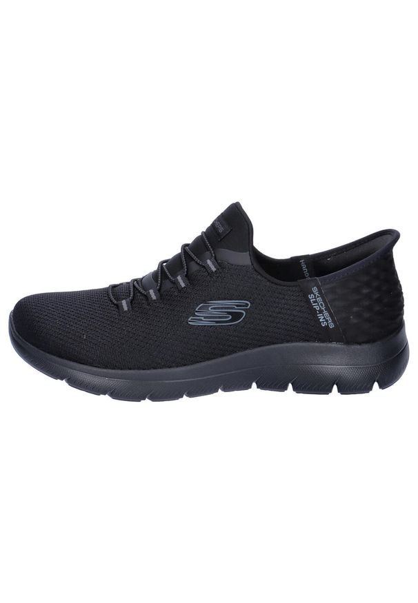 skechers - Buty do chodzenia damskie Skechers Slips-ins. Kolor: niebieski, czarny, wielokolorowy. Materiał: syntetyk, materiał. Szerokość cholewki: normalna. Model: Skechers Sport. Sport: turystyka piesza