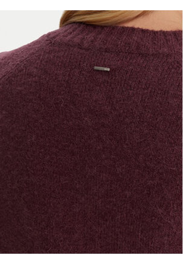 BOSS Sweter Febisan 50478315 Fioletowy Regular Fit. Kolor: fioletowy. Materiał: wełna