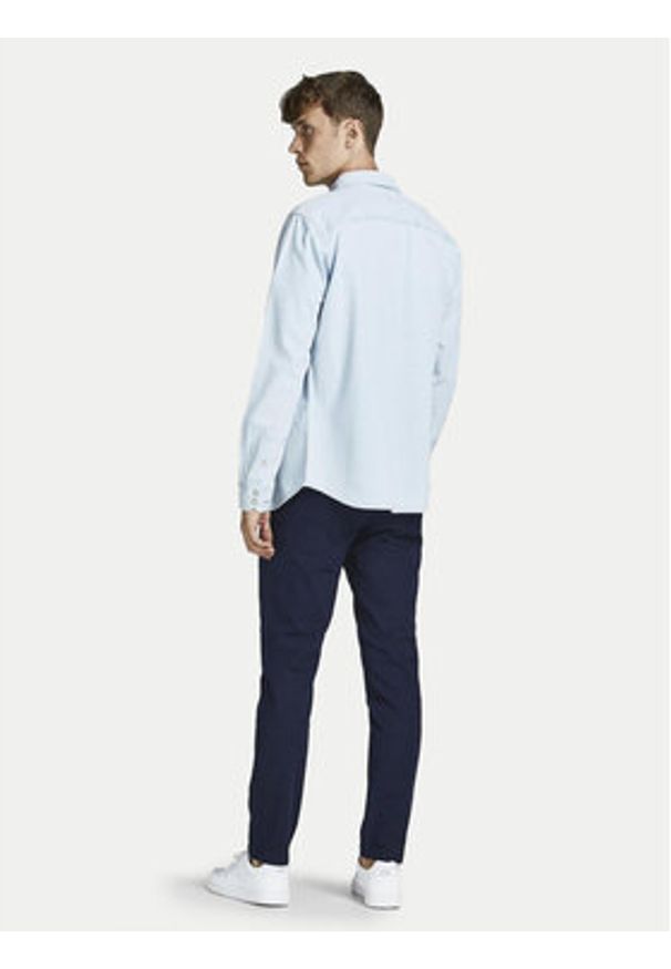 Jack & Jones Chinosy Marco 12174309 Granatowy Slim Fit. Kolor: niebieski. Materiał: bawełna