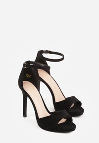 Renee - Czarne Szpilki z Imitacji Zamszu z Zapięciem na Klamerkę przy Pasku Odesei. Zapięcie: pasek. Kolor: czarny. Materiał: zamsz. Obcas: na szpilce. Styl: elegancki. Wysokość obcasa: wysoki #6