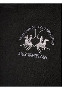 La Martina Sweter Wessel WMS016 YW025 Czarny Regular Fit. Kolor: czarny. Materiał: bawełna, syntetyk #3