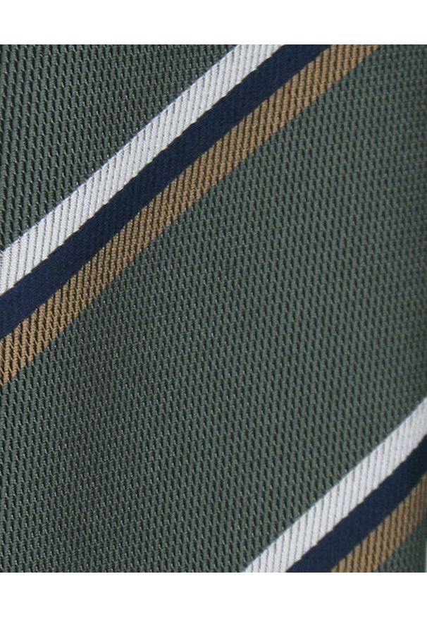 Klasyczny Krawat Klubowy - Alties - w Prążek, Stonowana Zieleń. Materiał: tkanina. Wzór: prążki. Styl: klasyczny