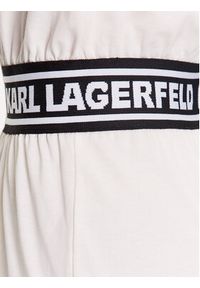Karl Lagerfeld - KARL LAGERFELD Sukienka codzienna 231W1351 Biały Regular Fit. Okazja: na co dzień. Typ kołnierza: dekolt w karo. Kolor: biały. Materiał: bawełna. Typ sukienki: proste. Styl: casual #3