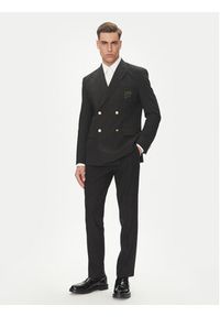 Karl Lagerfeld - KARL LAGERFELD Marynarka 155102 552037 Czarny Slim Fit. Typ kołnierza: dekolt w karo. Kolor: czarny #9