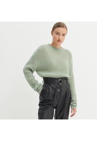 House - Prążkowany sweter oversize - Turkusowy. Kolor: turkusowy. Materiał: prążkowany #1