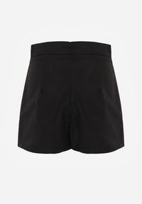 Renee - Czarne Asymetryczne Spódnico-Szorty z Bawełną i Imitacją Kieszeni Tinabel. Kolor: czarny. Materiał: bawełna. Długość: krótkie. Styl: street #5