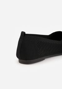 Renee - Czarne Płaskie Balerinki z Siateczkowego Materiału Nelibra. Okazja: na spotkanie biznesowe, na co dzień. Kolor: czarny. Materiał: materiał. Styl: elegancki, biznesowy, casual #6