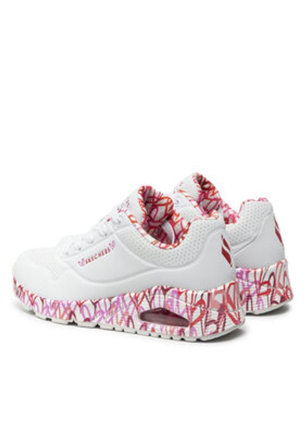 skechers - Skechers Sneakersy Uno Loving Love 155506/WRPK Biały. Kolor: biały. Materiał: skóra