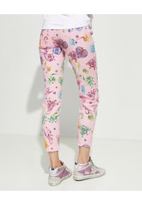 Versace Jeans Couture - VERSACE JEANS COUTURE - Różowe jeansy z nadrukami. Okazja: na co dzień. Stan: podwyższony. Kolor: fioletowy, wielokolorowy, różowy. Wzór: nadruk. Styl: elegancki, sportowy, casual
