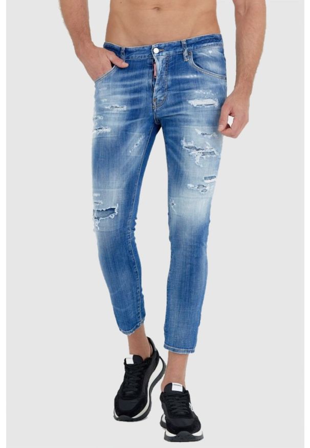 DSQUARED2 Niebieskie jeansy męskie skater jeans, Rozmiar 52. Kolor: niebieski