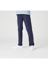 DOMYOS - Spodnie dresowe dla dzieci Domyos. Kolekcja: plus size. Kolor: niebieski. Materiał: poliester, materiał, bawełna. Sport: fitness