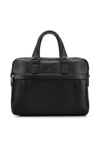 Wittchen - Torba na laptopa 13” skórzana dwukomorowa czarna. Kolor: czarny. Materiał: skóra. Styl: elegancki #1