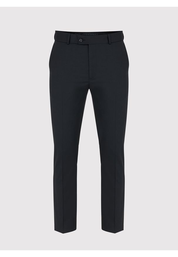 Pako Lorente - Gładkie czarne spodnie garniturowe P000B-6G-001-C-S. Kolor: czarny. Materiał: wełna, poliester. Wzór: gładki
