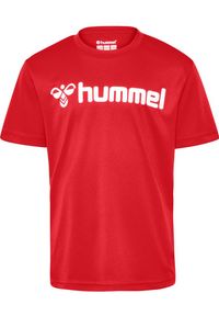 Hummel Koszulka poliestrowa sportowa Poly Logo Jersey Kids. Kolor: czerwony. Materiał: jersey, poliester
