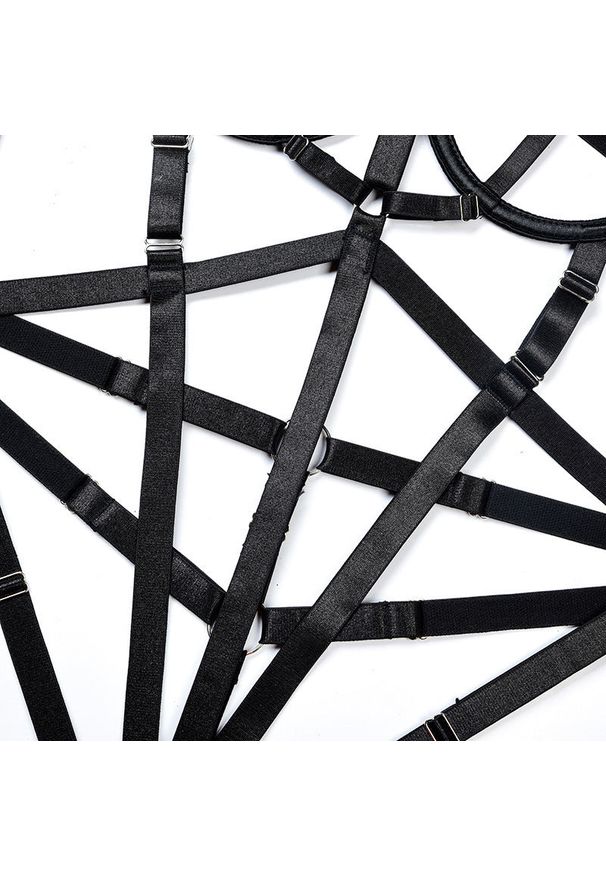 Intica - Body damskie ze strapami na wieczorne wyjścia Chelsea. Kolor: czarny. Materiał: materiał